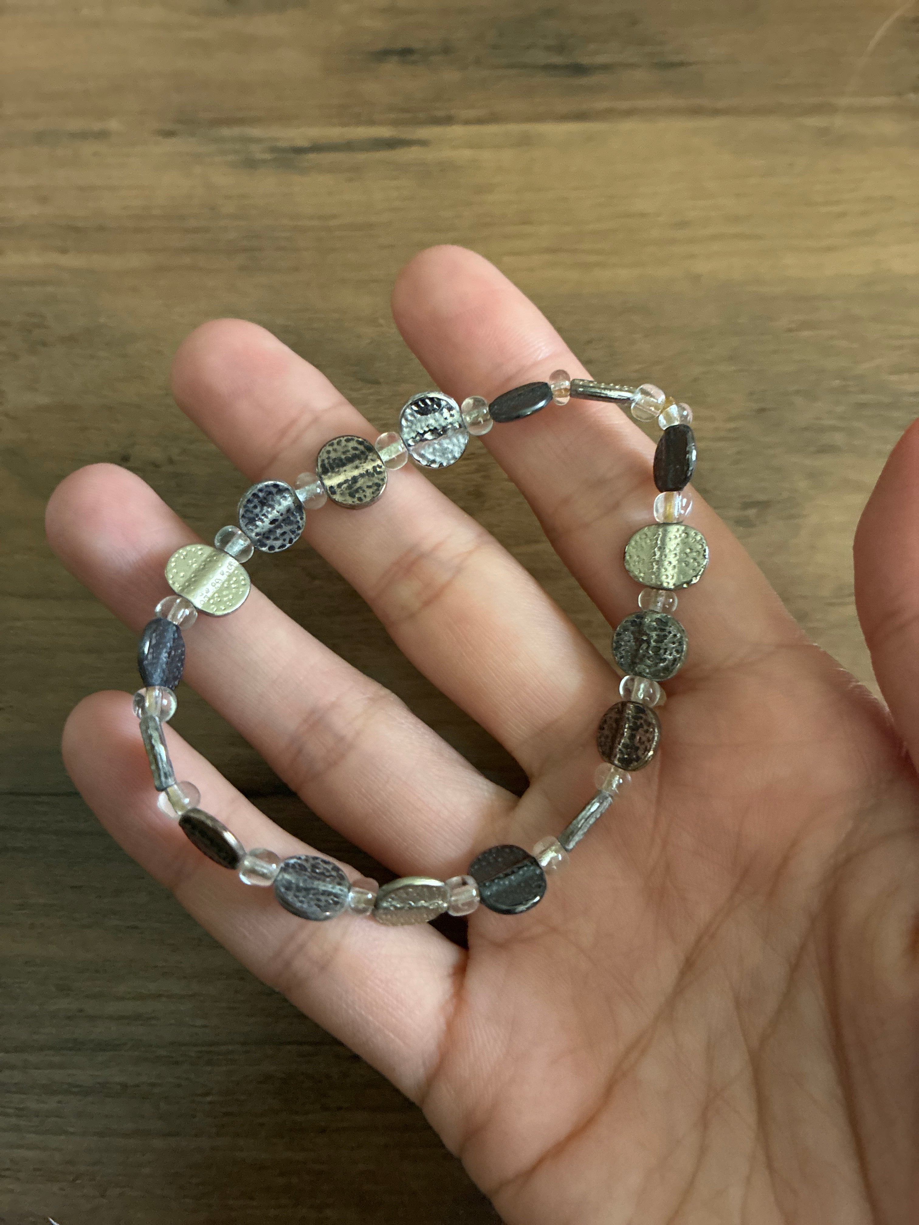 Two tone Metal Stretch Bracelet