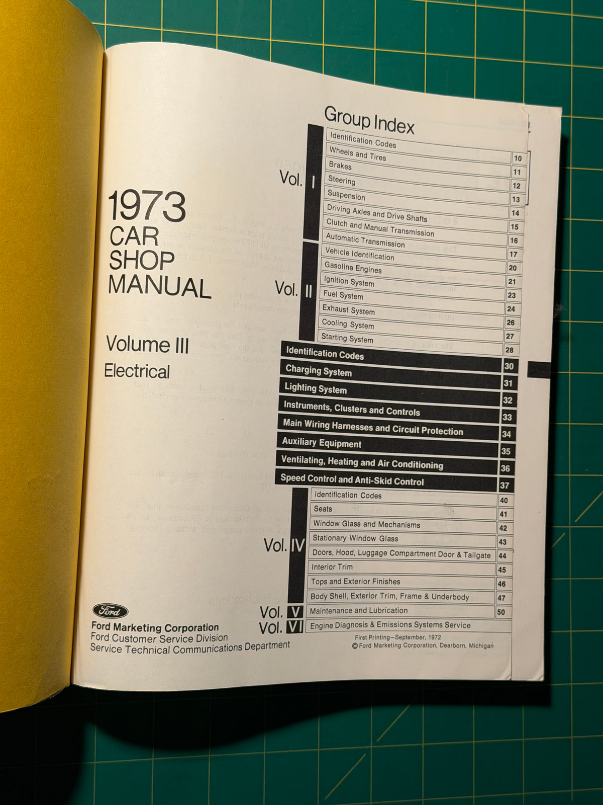 1973 Car Shop Manual Volume 3: Electrical - Paperback, Used Good