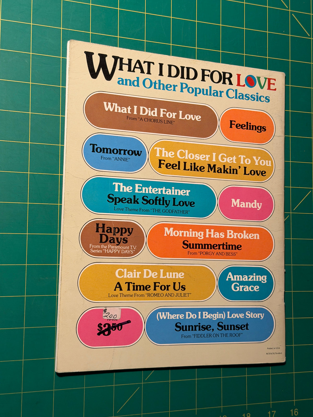 What I Did For Love and Other Popular Classics - Sheet Music, Used Good