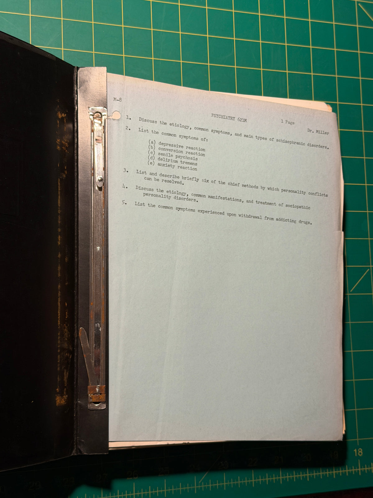M-8 Psychiatry Medicine: Medicine Clinic - Manuscript, Used Acceptable