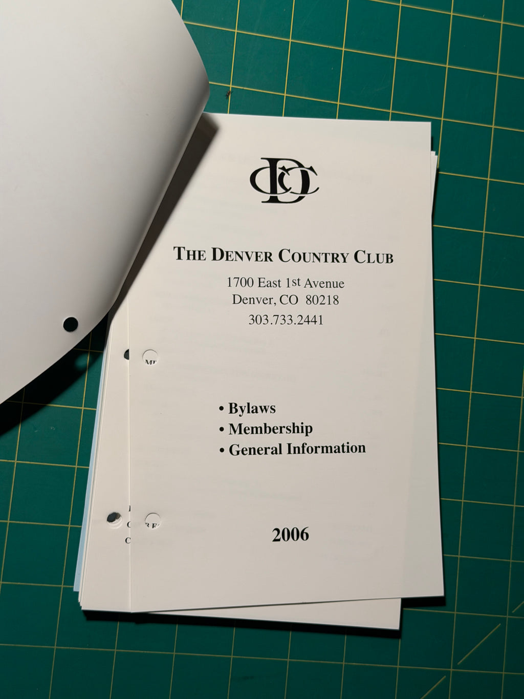 The Denver Country Club Handbook - Pamphlet, Used Good