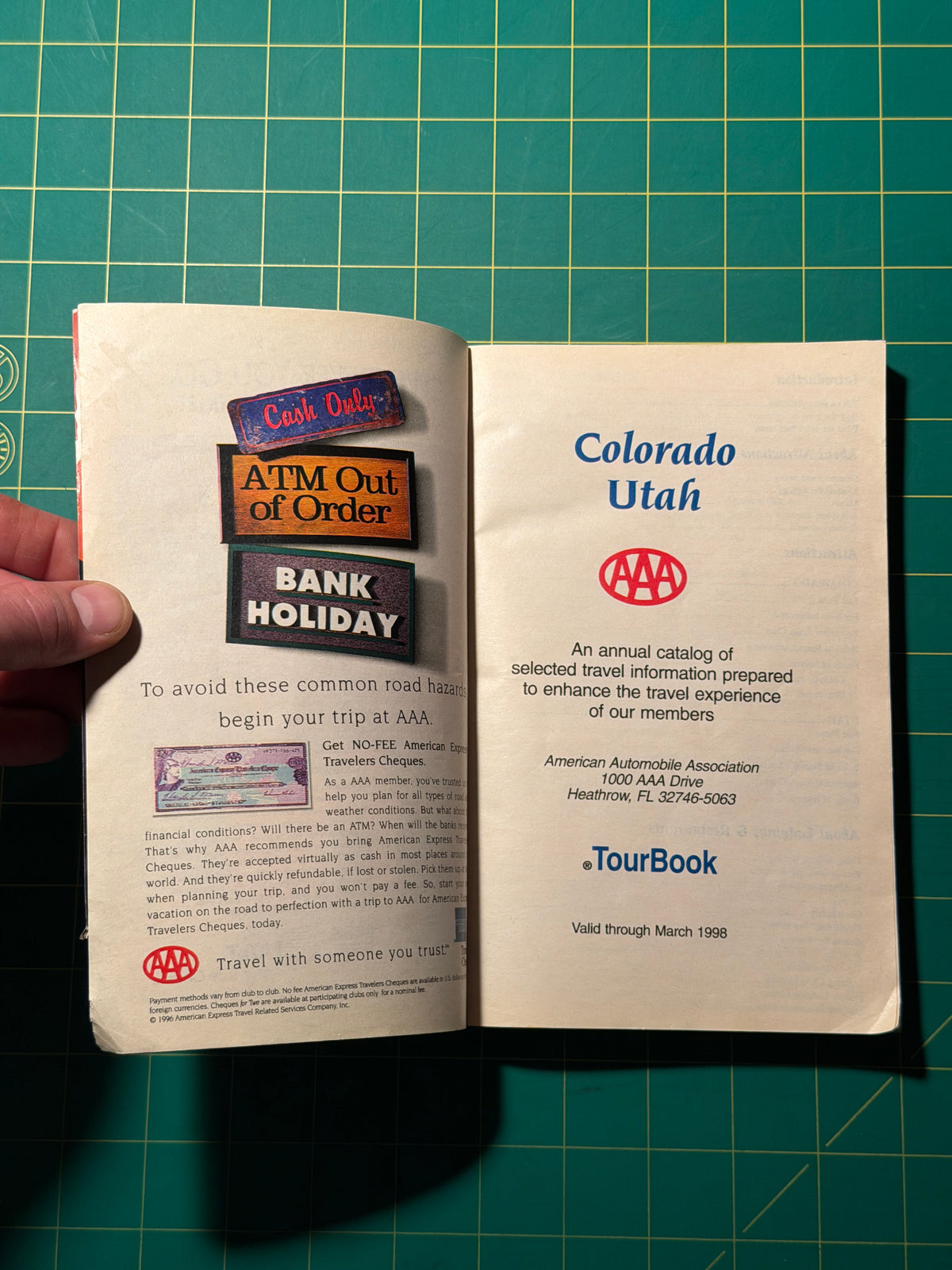 AAA Tour Book Colorado Utah 1997 - Paperback, Used Good