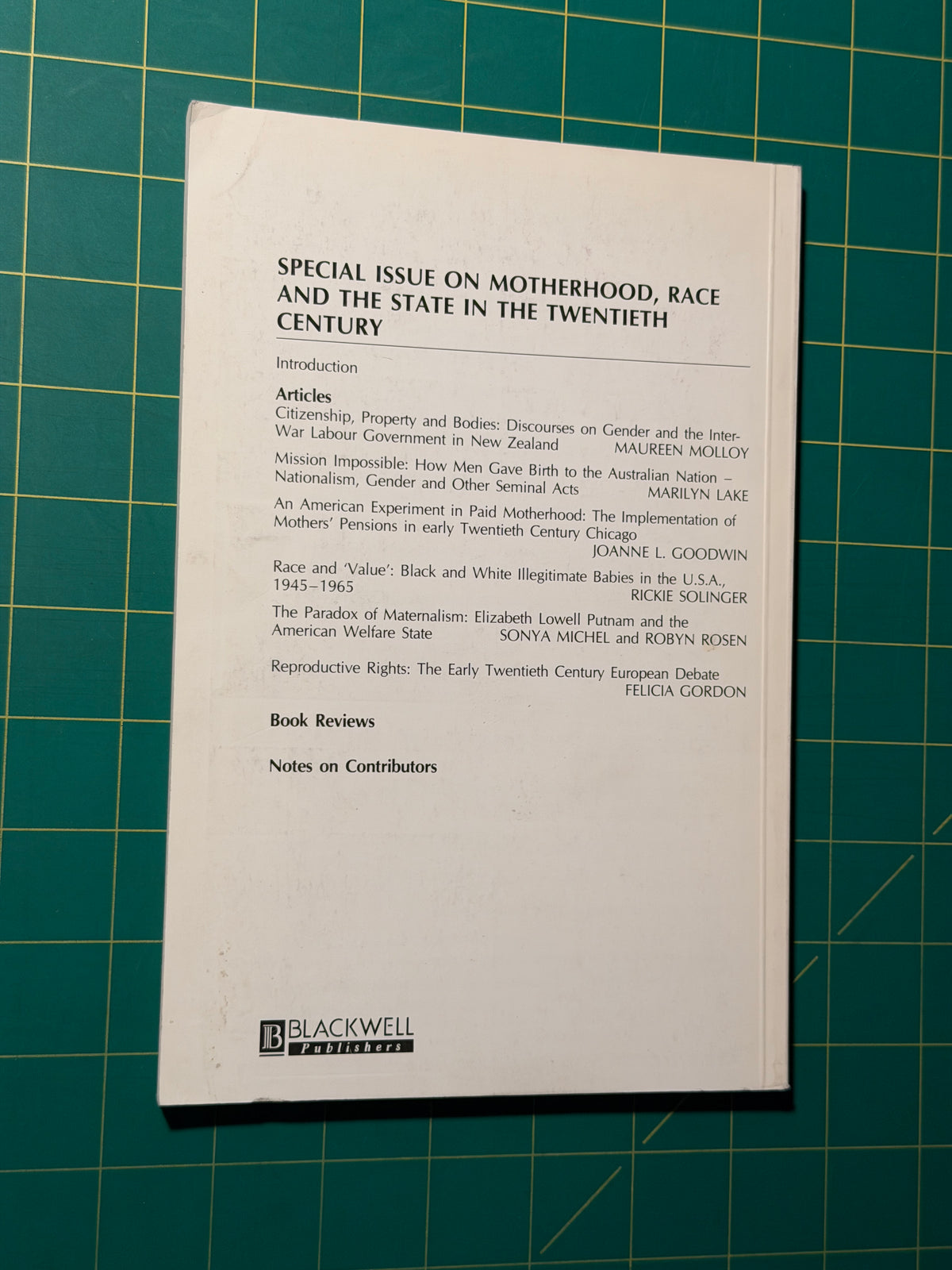 Gender & History: Motherhood, Race and the State in the Twentieth Century - Paperback, Used Good