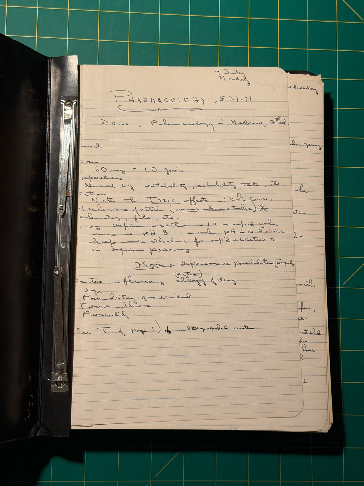 Pharmacology I - Manuscript, Used Acceptable
