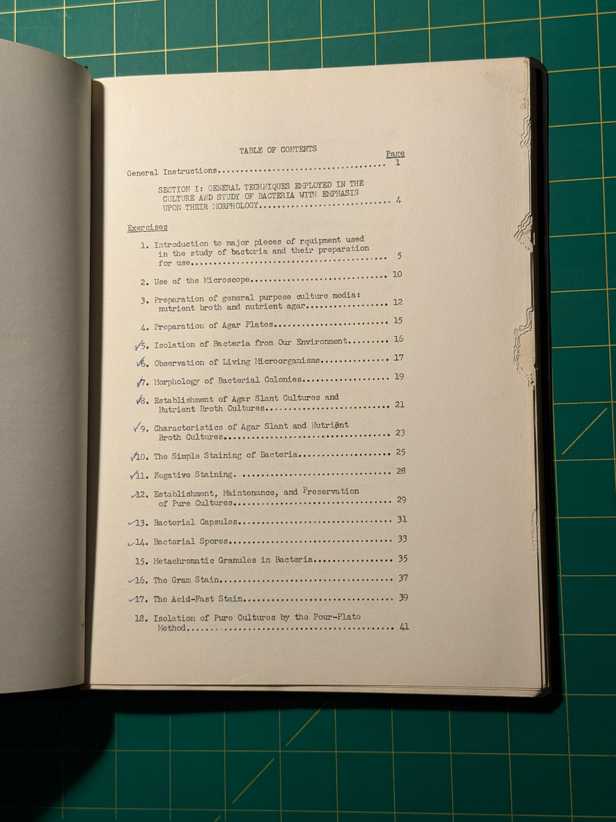 Bacteriology - Manuscript, Used Acceptable