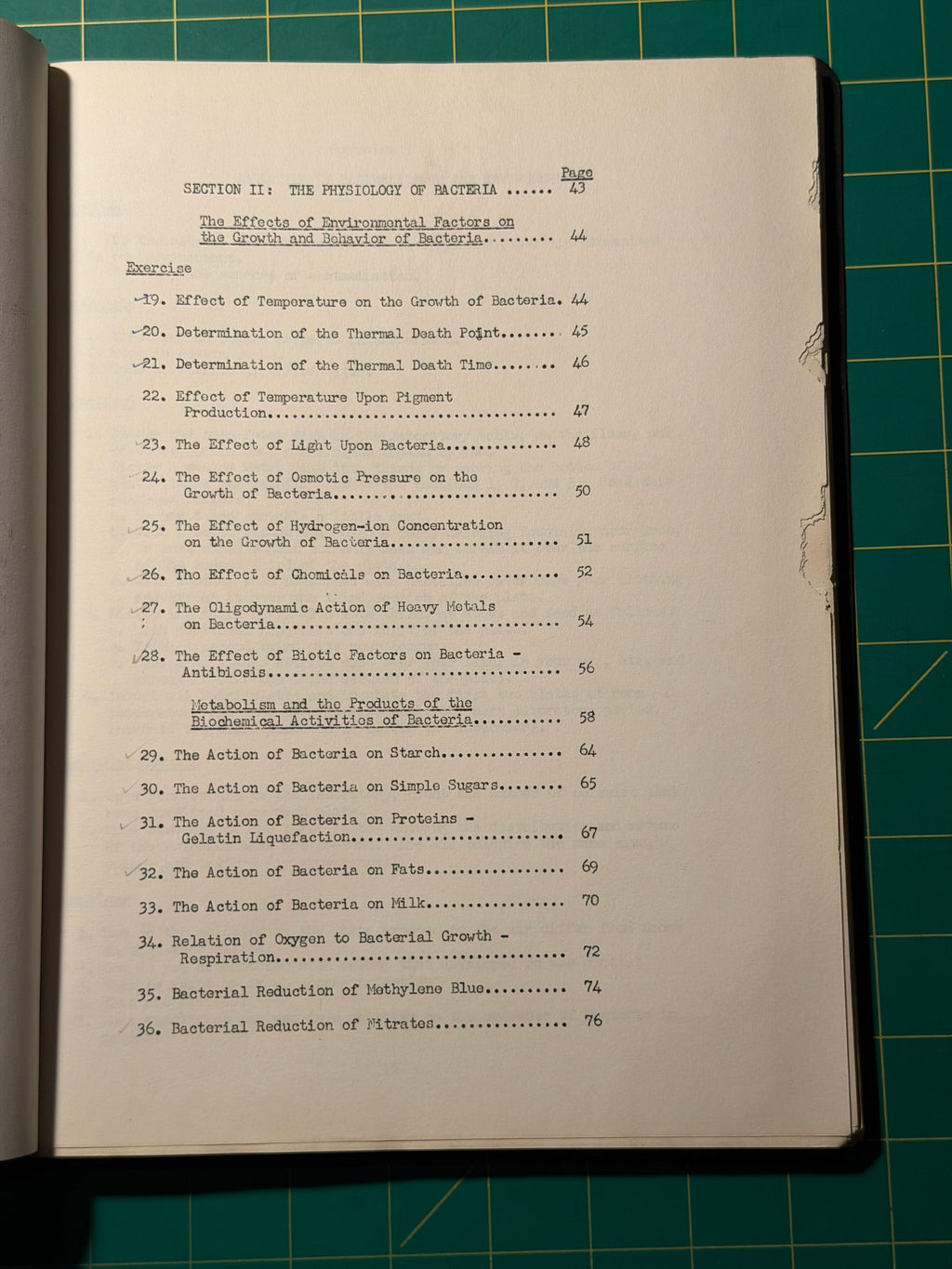 Bacteriology - Manuscript, Used Acceptable