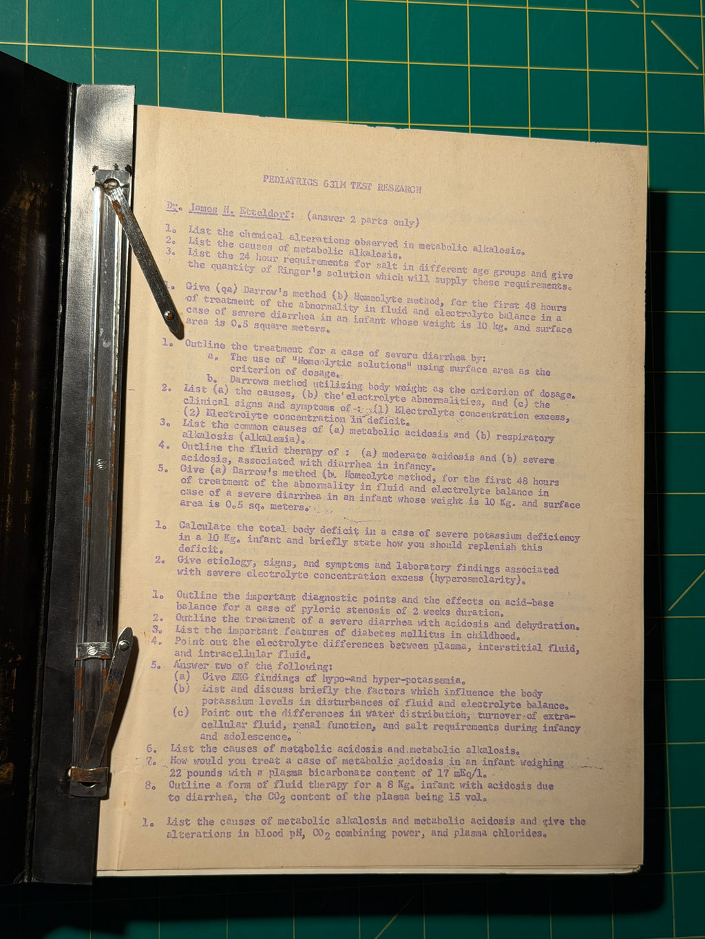 M-9 Pediatrics Anesthesiology Pathology: Psychiatry Clinic - Manuscript, Used Acceptable