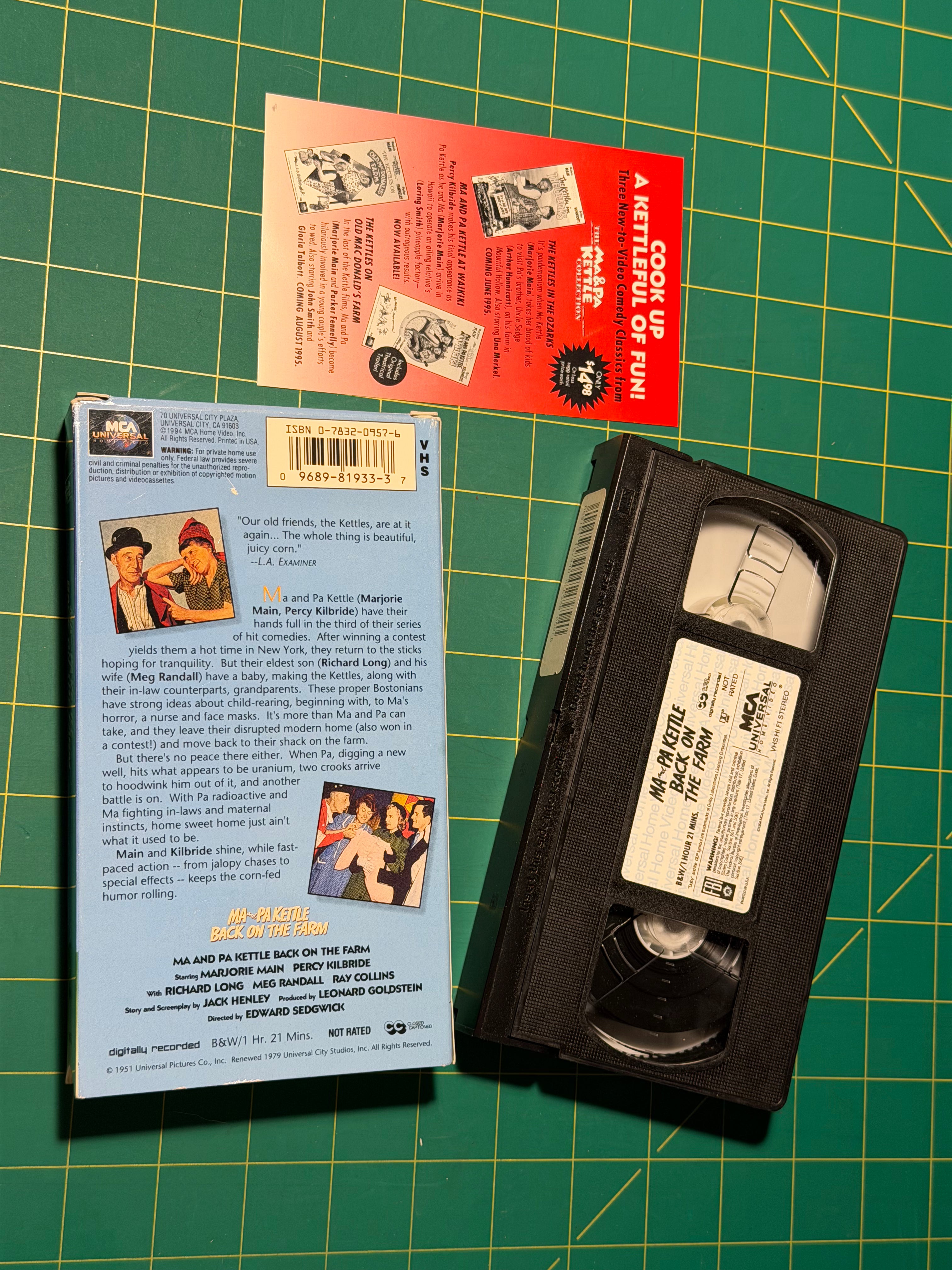 Ma and Pa Kettle Back on the Farm - VHS Tape, Used Good