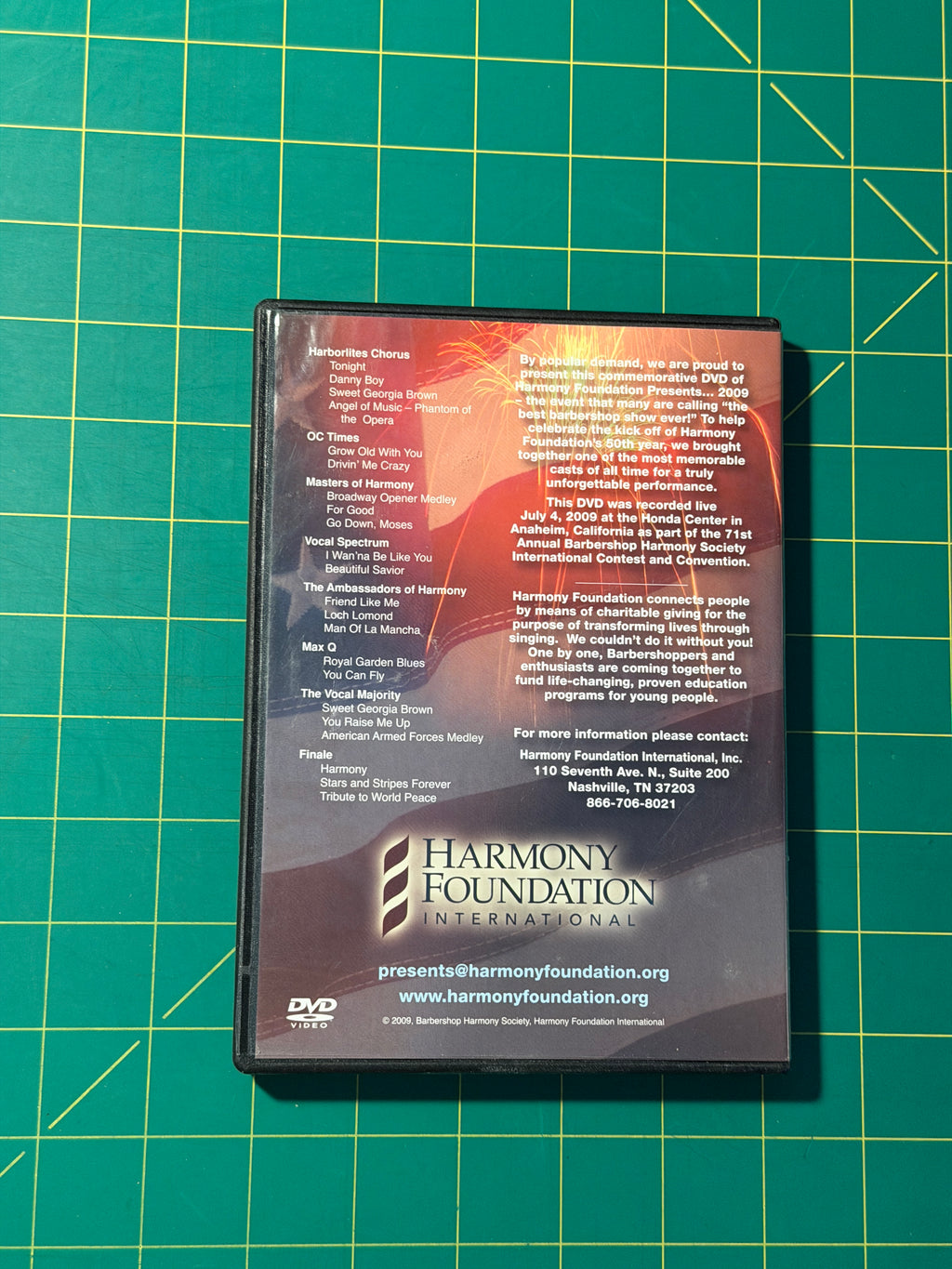 The Harmony Foundation Presents .... 2009 - DVD, Used Good