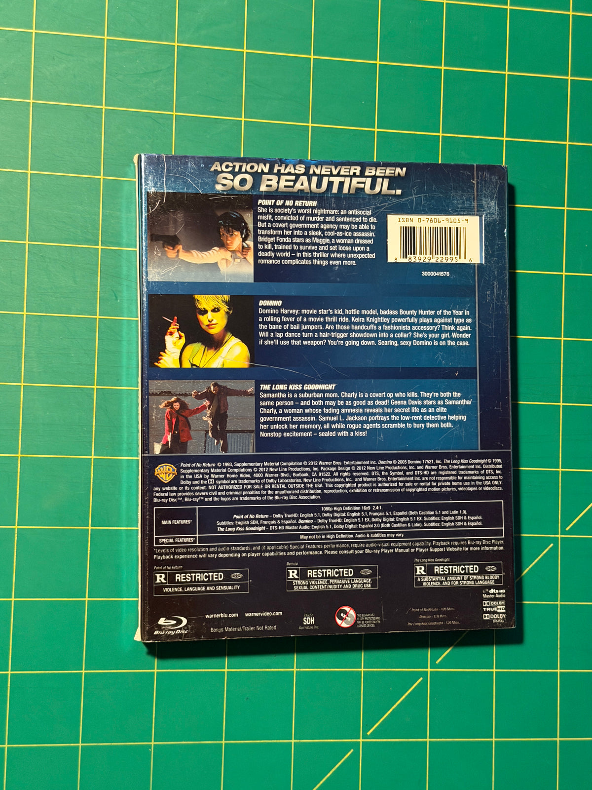 Triple Feature: Point of No Return, Domino, The Long Kiss Goodnight - Blu-ray, Used Good