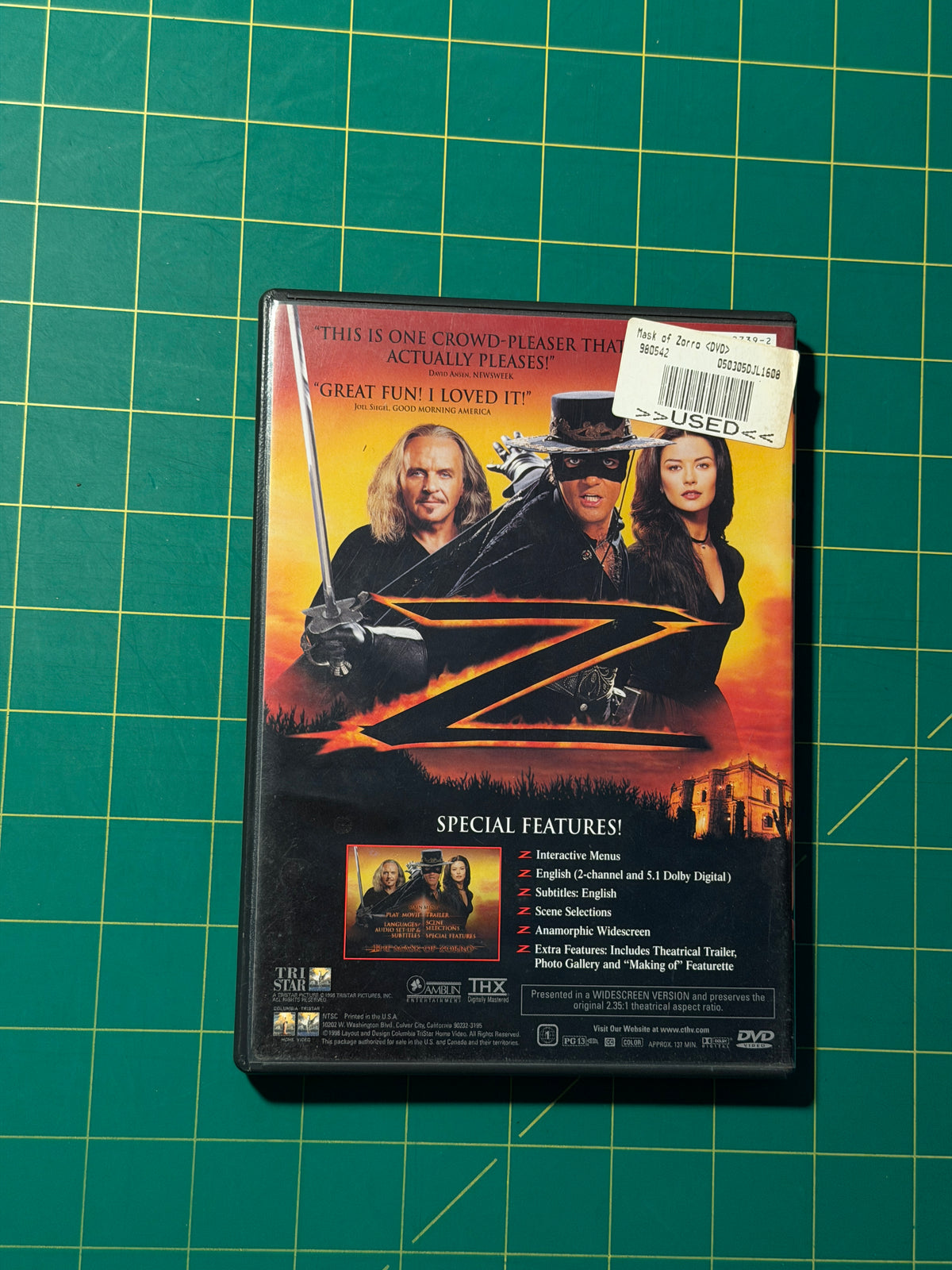 The Mask of Zorro - DVD, Used Good